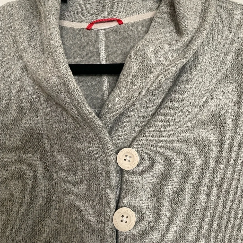 North Face Gray Quarter Button-Up Sweater Medium Mens Long Sleeve